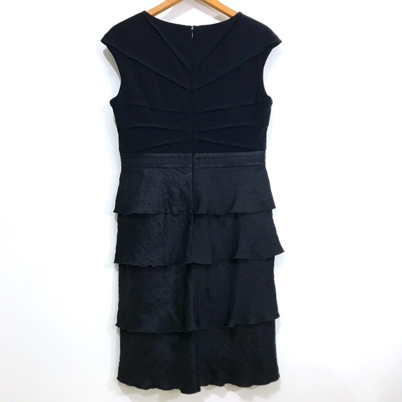 Adrianna Navy Tiered Short Evening Dress - Picture 2 of 8